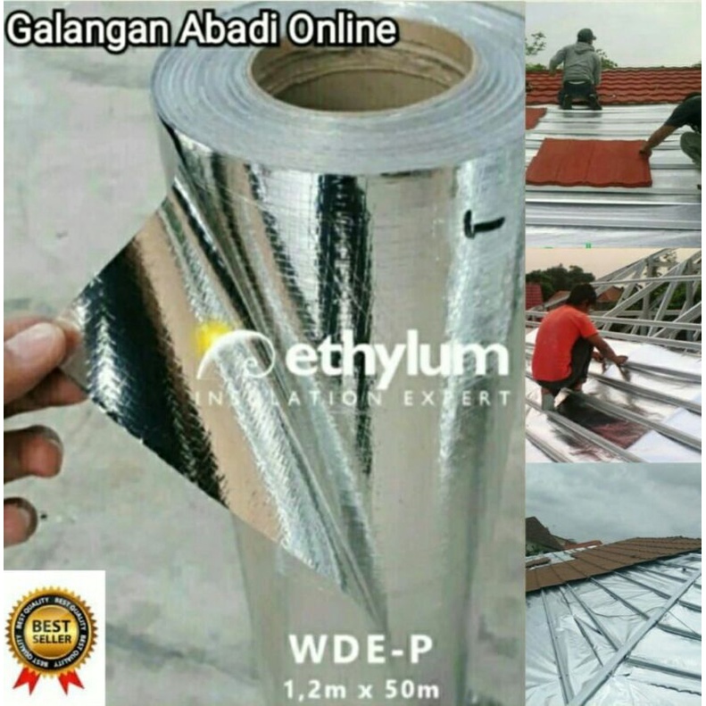 Aluminium Foil Woven Double Side / Peredam Panas / Insulasi Atap - Alumunium Meteran