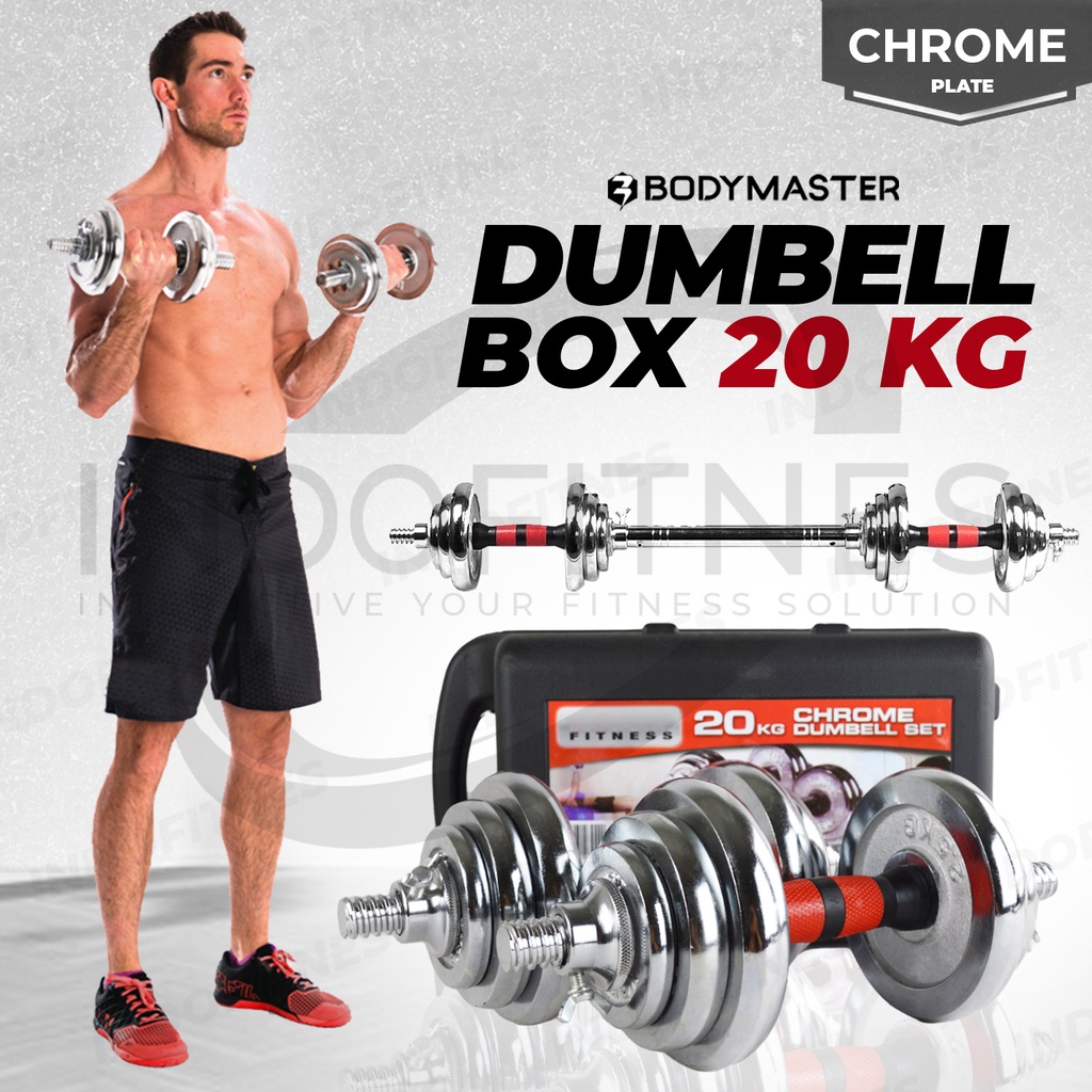 Jual BODYMASTER Dumbell Set Box 20kg Barbel Koper 20 kg Dumbel | Shopee ...