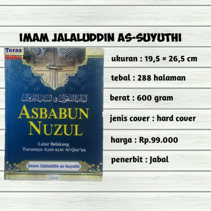 Jual ASBABUN NUZUL Latar Belakang Turunnya Ayat-ayat AL-Quran | Shopee ...