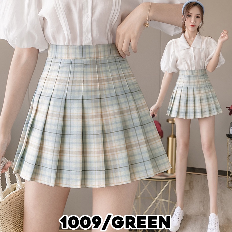 Jual KARAKOREA 1009 Brain Girls Pleated Skirt/Rok Mini/Rok Kotak kotak ...