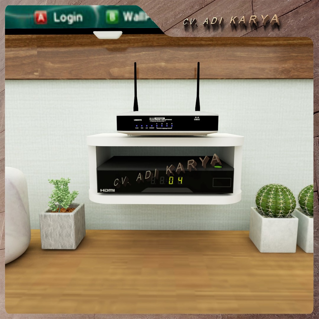 Jual Rak Gantung Tempat Remote TV Modem Wifi Meja Screen Top Shelf ...