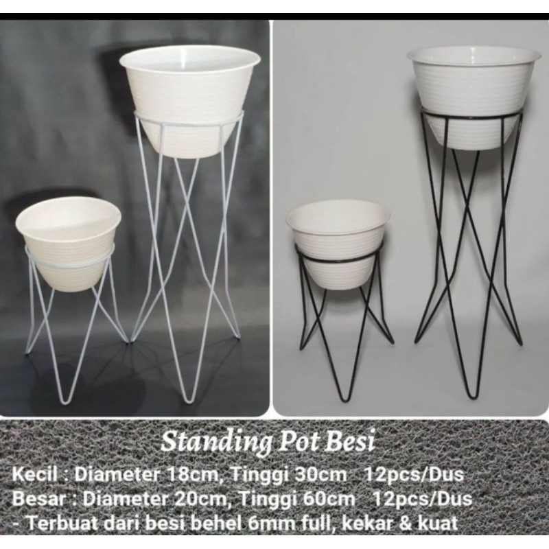 Jual Standing Pot Bunga Rak Besi Diameter Cm Tinggi Cm Shopee Indonesia