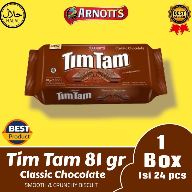 Jual Tim tam Classic Chocolate Sandwich Wafer Biskuit 81 gr | Shopee ...