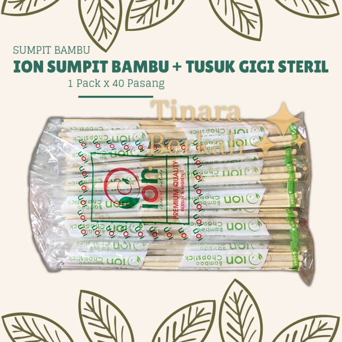 Jual Sumpit Bambu ION isi 40 Pasang / Sumpit Kayu dan Tusuk Gigi ...