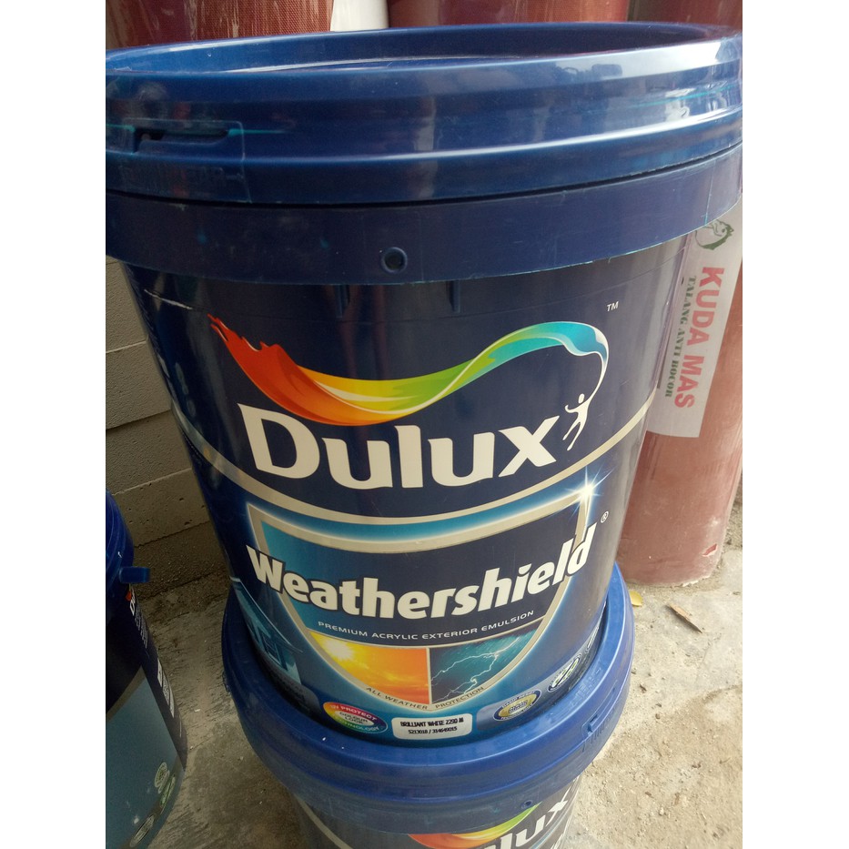 Jual Cat Tembok Dulux Weathershield Brilliant White 20 L Shopee