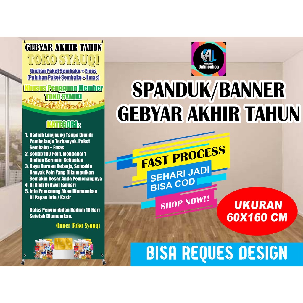 Jual Spanduk, Banner Gebyar Hadiah Emas | Shopee Indonesia