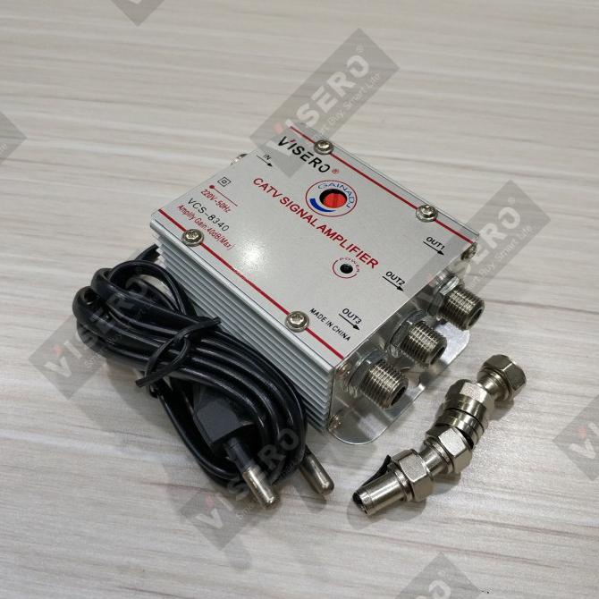 Jual CATV Signal Booster Amp/Penguat Signal 3 output 40dB VISERO (VCS8340) Shopee Indonesia
