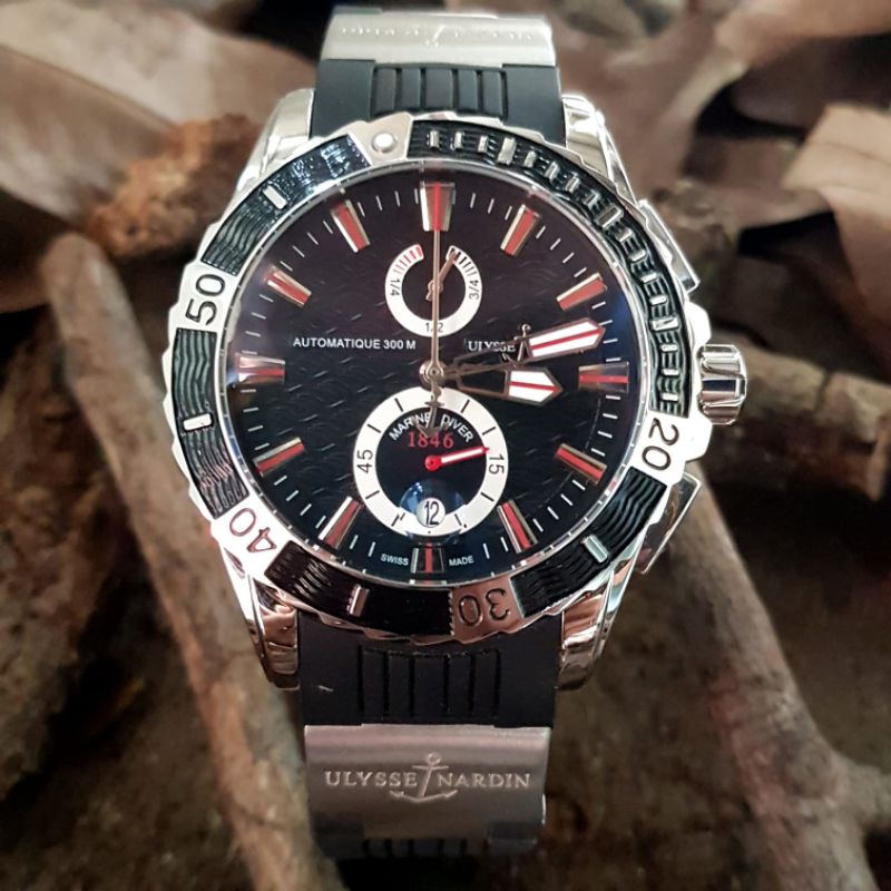 JAM TANGAN PRIA ULYSSE NARDIN CONQUER THE OCEAN RUBBER ORI BM