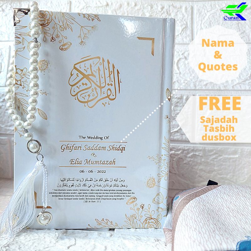 Jual Custom Mahar Alquran Petunjuk Al Quran Tajwid Warna Kado Buat Kakak Ultah Edit Nama Sajadah