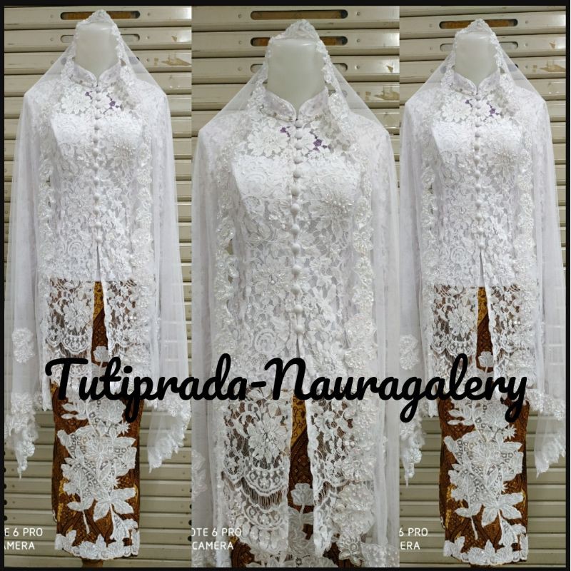 Jual Satu Set Kebaya Payet Akad Nikah Full Brukat Model Terbaru