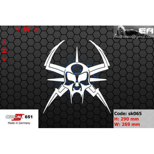 Jual ea cutting sticker / decal Code: sk065 ( skull / tengkorak ...