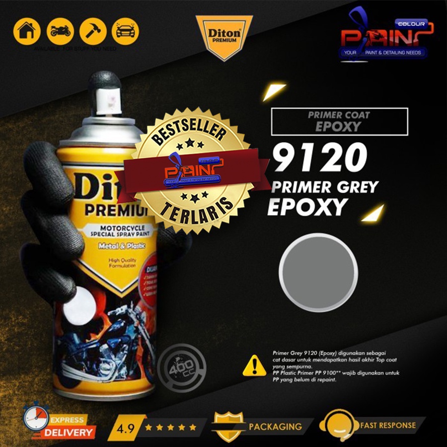 Jual Diton PREMIUM 9120 Primer Grey Cat Semprot Shopee Indonesia