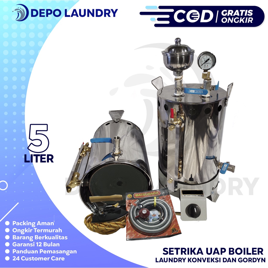 Jual FREE ONGKIR JAWA-BALI Setrika uap Gas Boiler Laundry Lengkap ...
