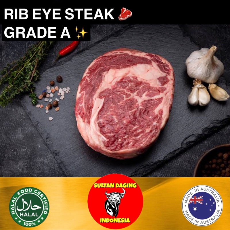 Jual RIB EYE BEEF STEAK GRADE A 200 GRAM PREMIUM IMPORT DARI AUSTRALIA