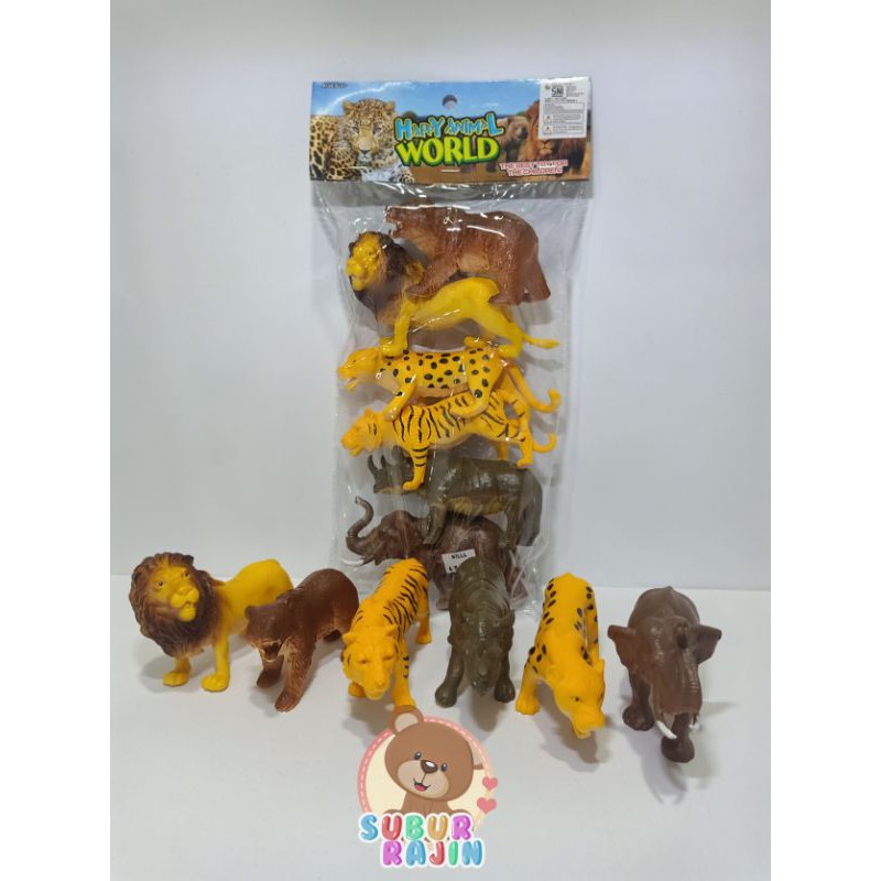 Jual Mainan anak binatang besar happy animal world karet | Shopee Indonesia