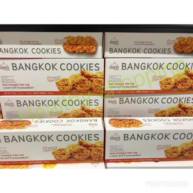 Jual Bangkok rice cookies impor biskuit beras Thailand 100 gram ...