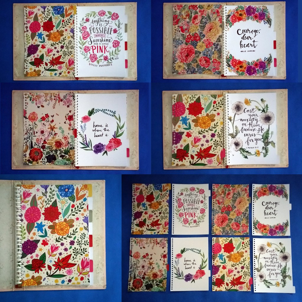 Jual Pembatas Floral Pattern binder 2 Ring, 6 Ring, 20 Ring, 26 Ring 1 ...