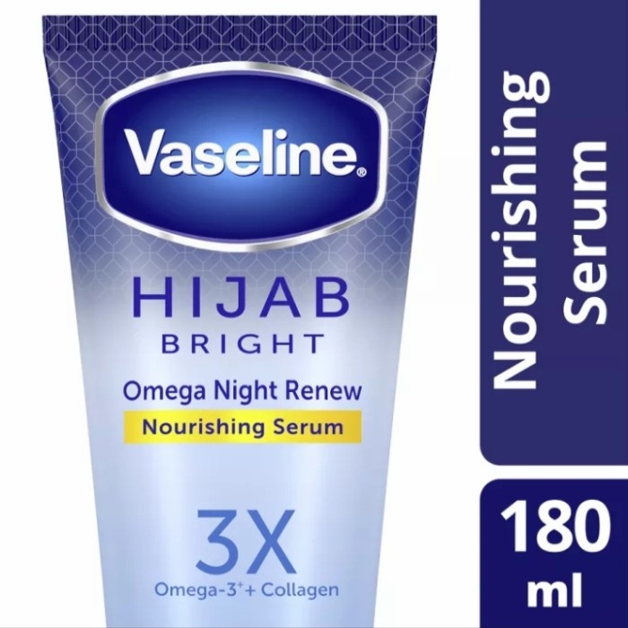 Jual Vaseline Hijab Bright Omega Night Renew Nourishing Serum 180ml