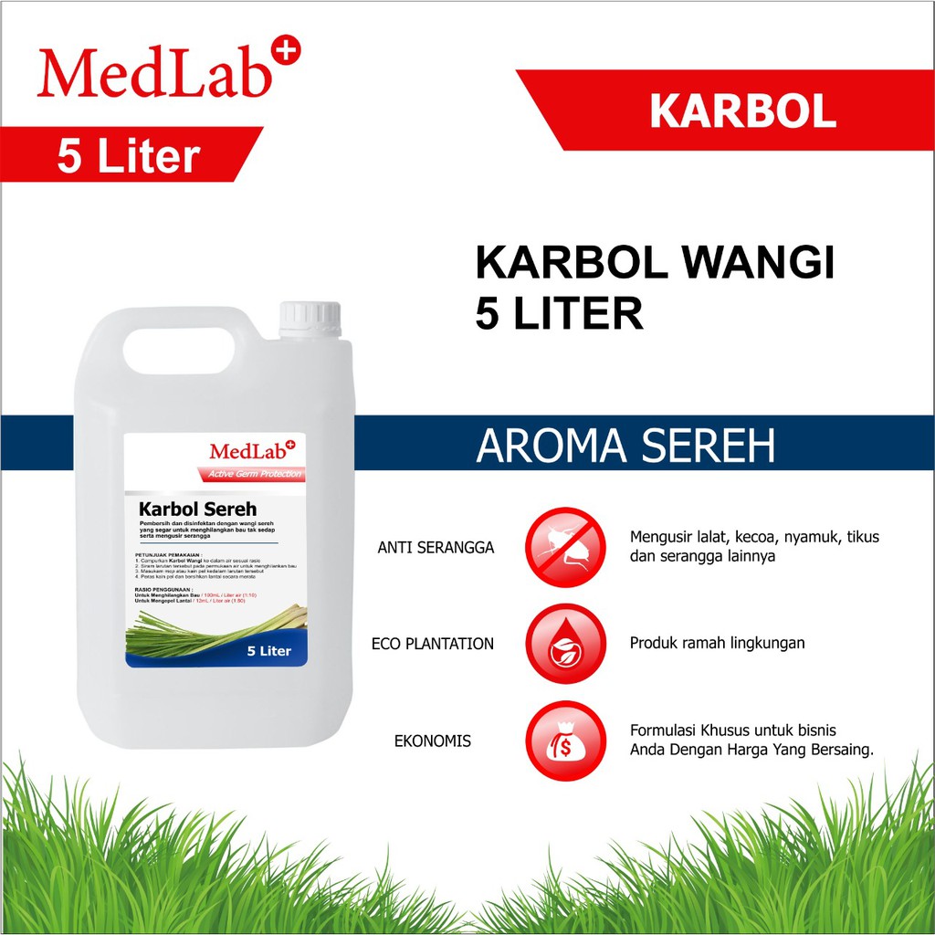 Jual Karbol Wangi Sereh 5 Liter Konsentrat Medlab Shopee Indonesia