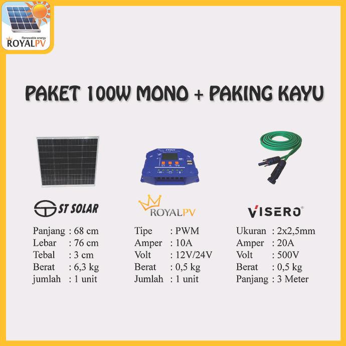Jual Paket Solar Cell 100WP Panel Surya 100WP Solar Panel 100WP MONO ...
