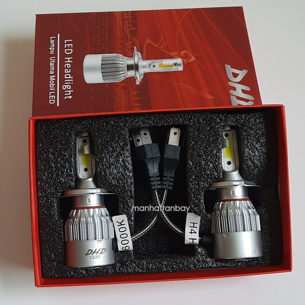 Sepasang (2Pcs) Lampu LED Mobil DHD H4 6000K