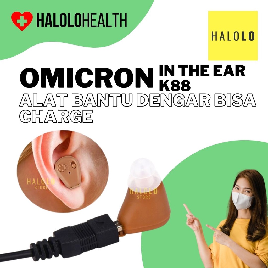 Jual Alat Bantu Dengar Bisa Charge Telinga Orang Tua In The Ear OMICRON ...