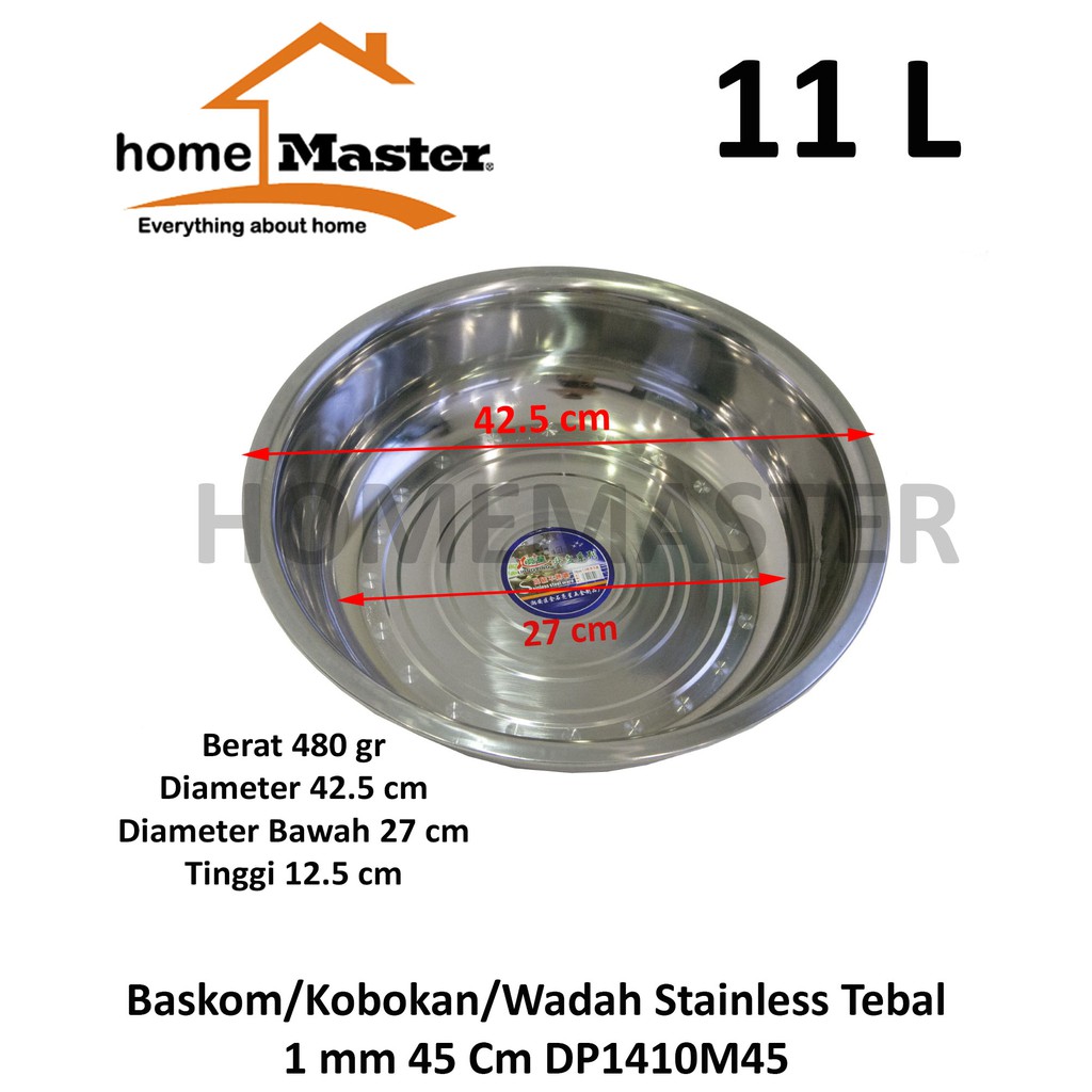 Jual HomeMaster Baskom/Kobokan/Wadah/Basin Stainless/Besi Baja Tahan ...