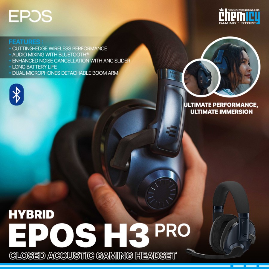 Jual EPOS H3 Pro Hybrid Closed Acoustic Bluetooth Gaming Headset ...