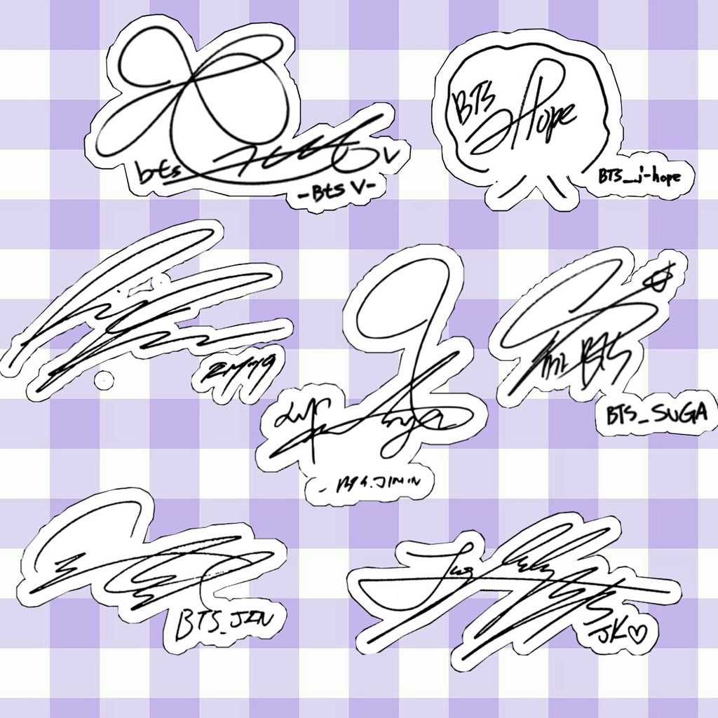 Jual Sticker Transparan Bts Signature Tanda Tangan Ttd Shopee Indonesia