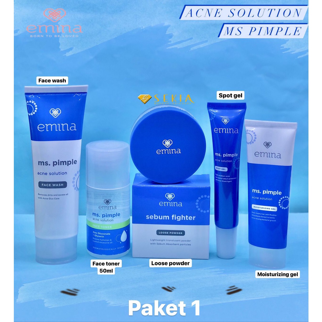 Jual EMINA MS PIMPLE ACNE SOLUTION SERIES / EMINA MS PIMPLE SERIES PAKET Shopee Indonesia