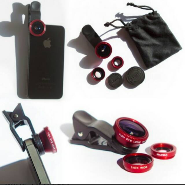 Jual UNIVERSAL CLIP LENS 3 IN 1 (MACRO, WIDE, FISH EYE) Shopee Indonesia