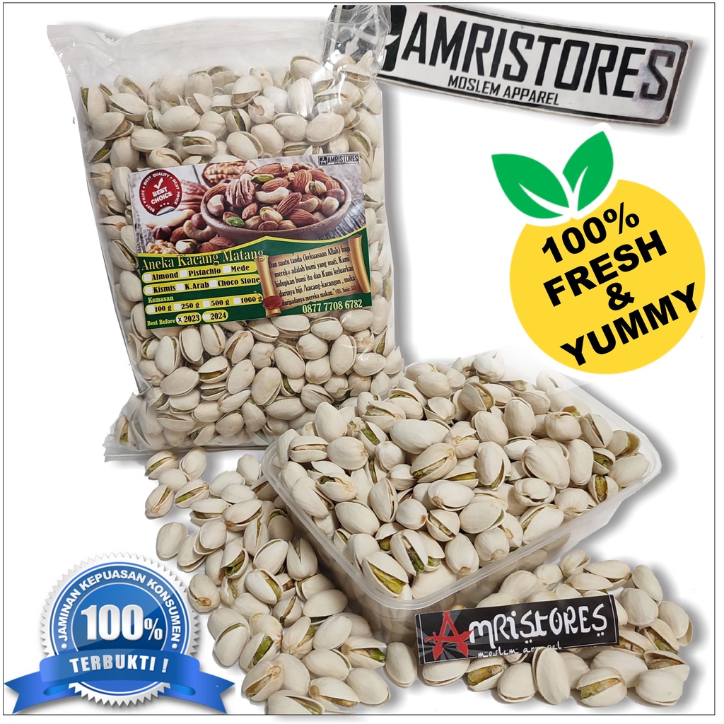 Jual kacang pistachio pistacio fustuk panggang fresh renyah original ...