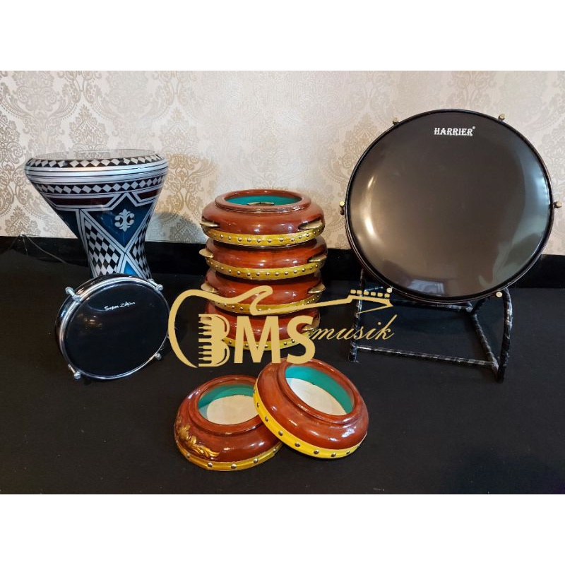 Jual PROMO Fullset Rebana Hadroh Jepara kayu Mahoni dan Darbuka Garansi ...