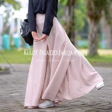 Celana Kulot Wanita Fariza Palazzo Pants Bahan Baloteli Payung Lebar Panjang 100cm Bisa Potong