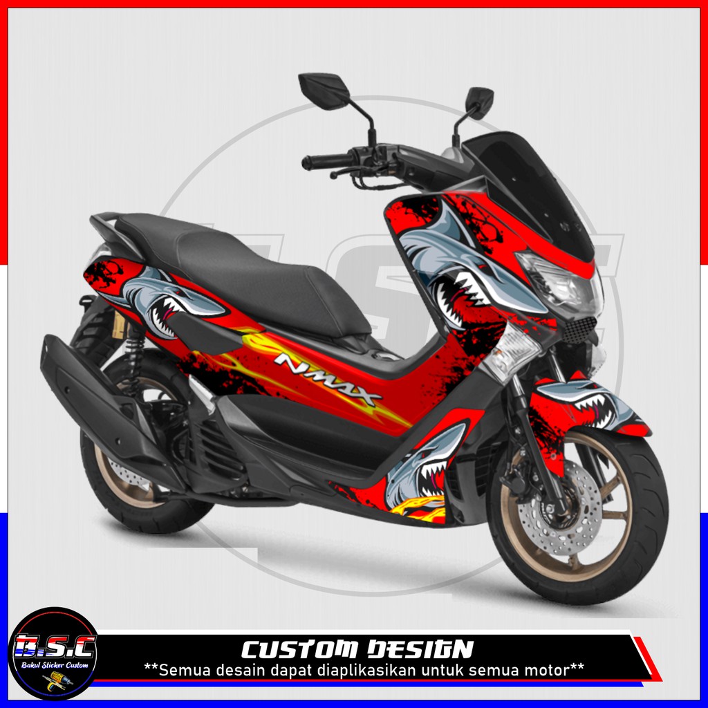 Jual Sticker Decal FULL BODY NMAX Motif Shark (CUSTOM MOTIF) | Shopee ...