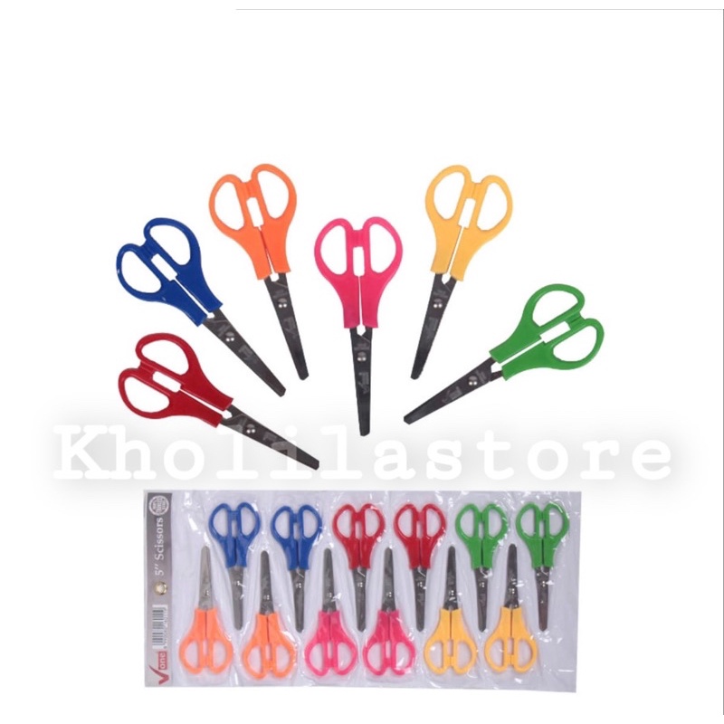 Jual (12 pcs) Gunting Kecil Renteng Scissor V One 5 inch | Shopee Indonesia