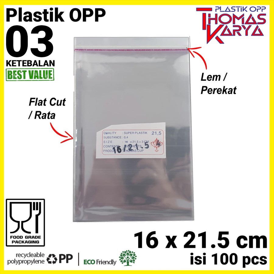 Jual Plastik OPP 16x21,5 Lem isi 100 Kantong Bening Kemasan Kertas A5 ...