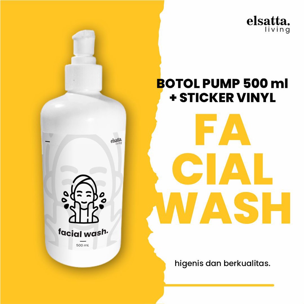 Jual REFILL BOTOL PUMP 500 ML WARNA PUTIH AESTHETIK FREE STICKER ...