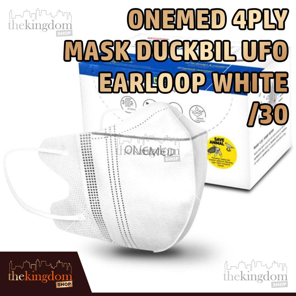 Jual Onemed Mask Duckbill UFO 4ply Earloop White /30 Masker Medis 3D 4 ...