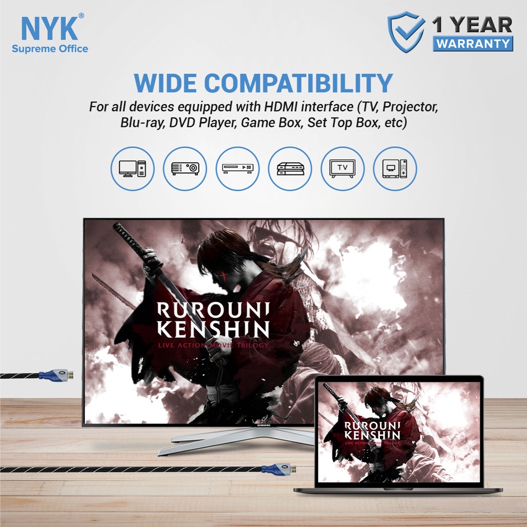 NYK Kabel HDMI v2.0 Support 2160P/1080P High Speed Quality COD (4)