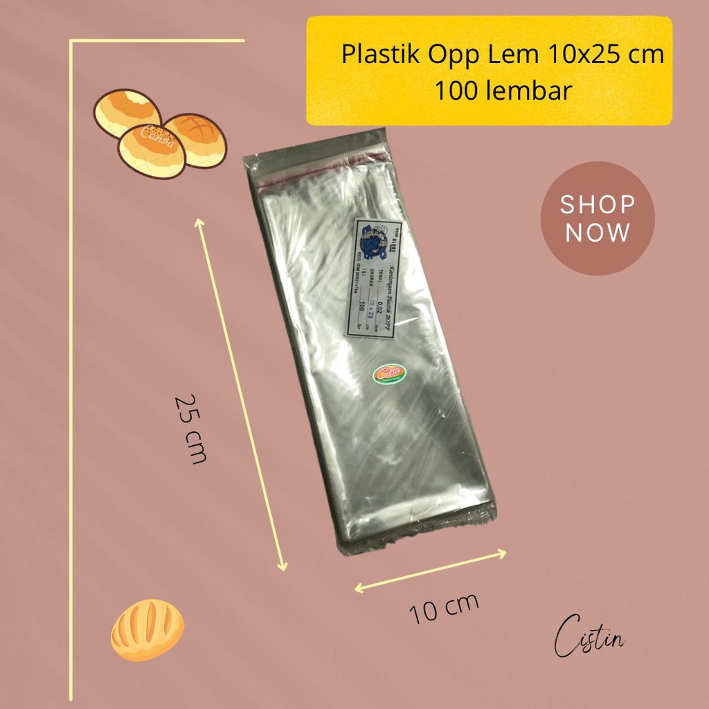Jual OPP LEM UK 10X25 (PLASTIK PEMBUNGKUS CAKE,ROTI DLL) | Shopee Indonesia