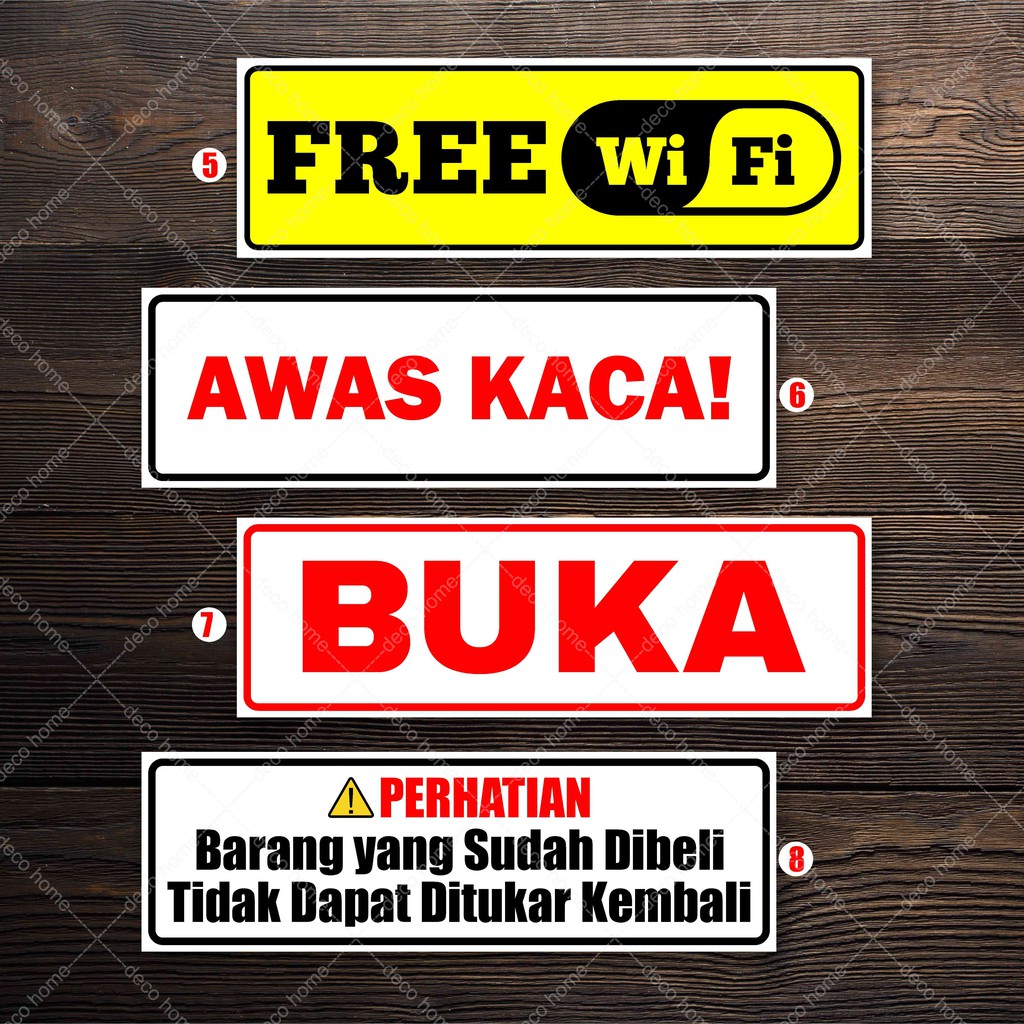 Jual Sticker Kasir Waterproof free wifi awas kaca | Shopee Indonesia