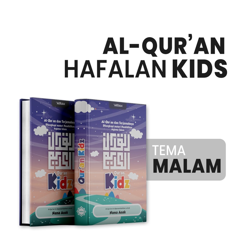 Jual AL-AKRAM Qur'an Kids Berwarna A5 Custom Nama - Cover Malam ...