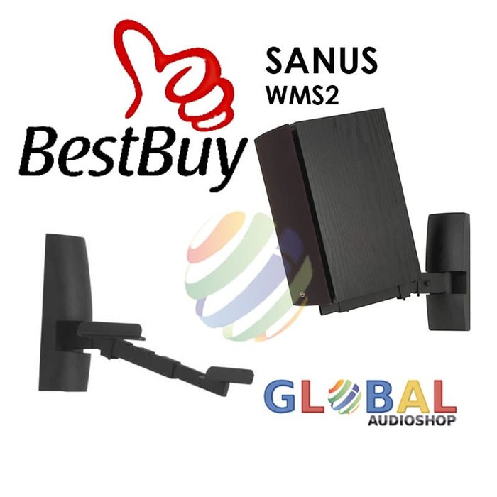 Jual SANUS WMS2 Bracket Dinding Universal Bookshelf Speaker Wall