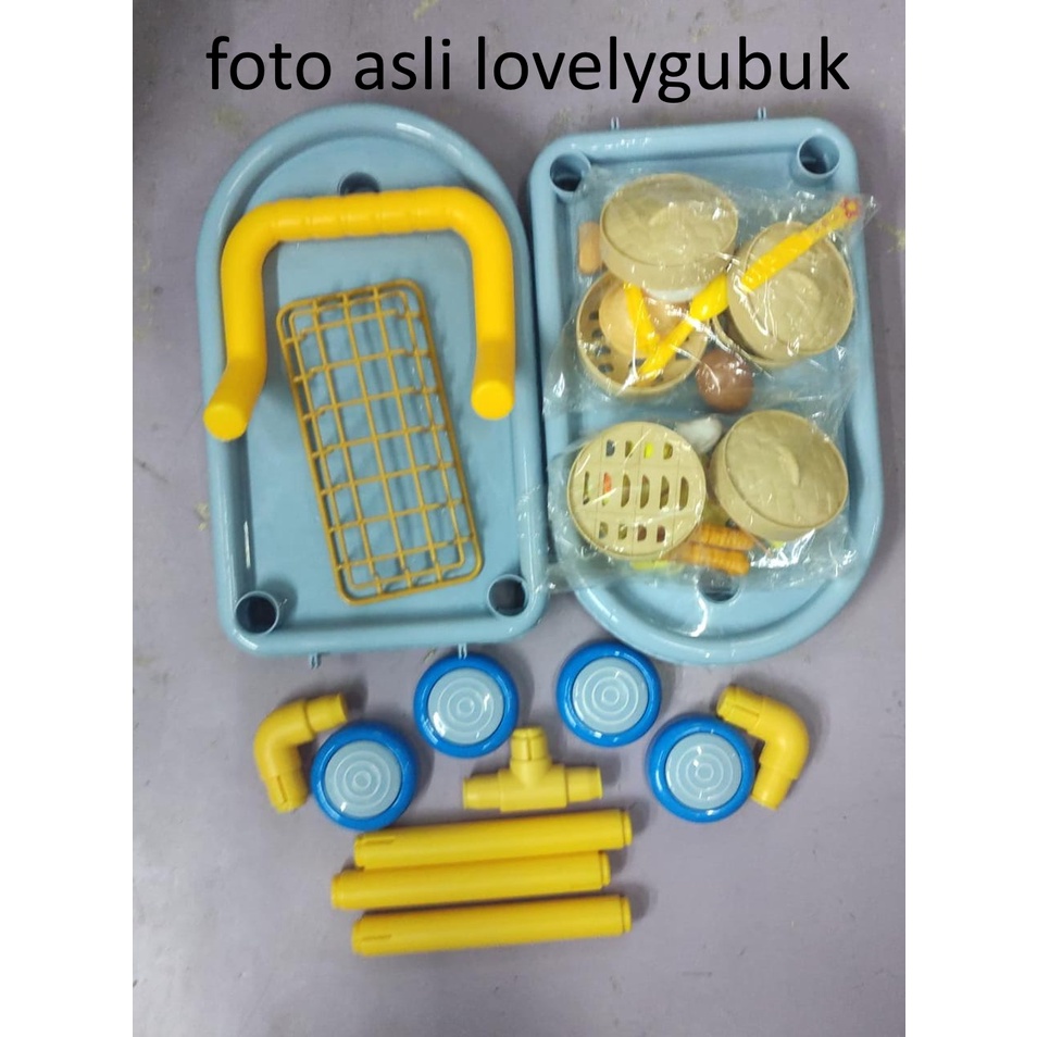 Jual [LOGU] Mainan dimsum food tray trolly, Mainan troli makanan dim ...