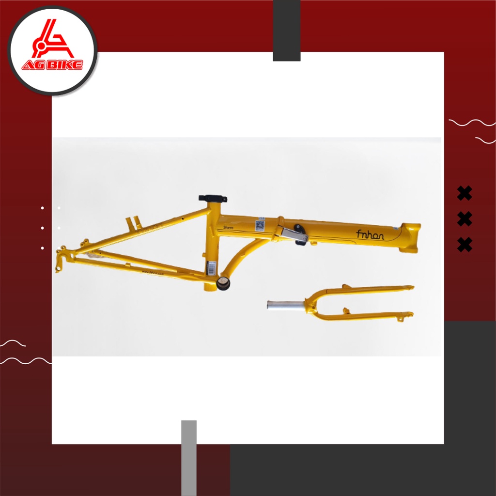 Jual Frame Fork Fnhon Storm V Brake 20 22 inch Warna KUNING Chromlly ...