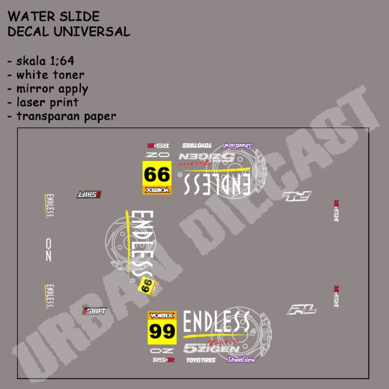 Jual Hot Wheels Decal White Toner Endless Racing | Shopee Indonesia