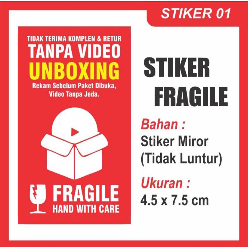 Jual Stiker Fragile 