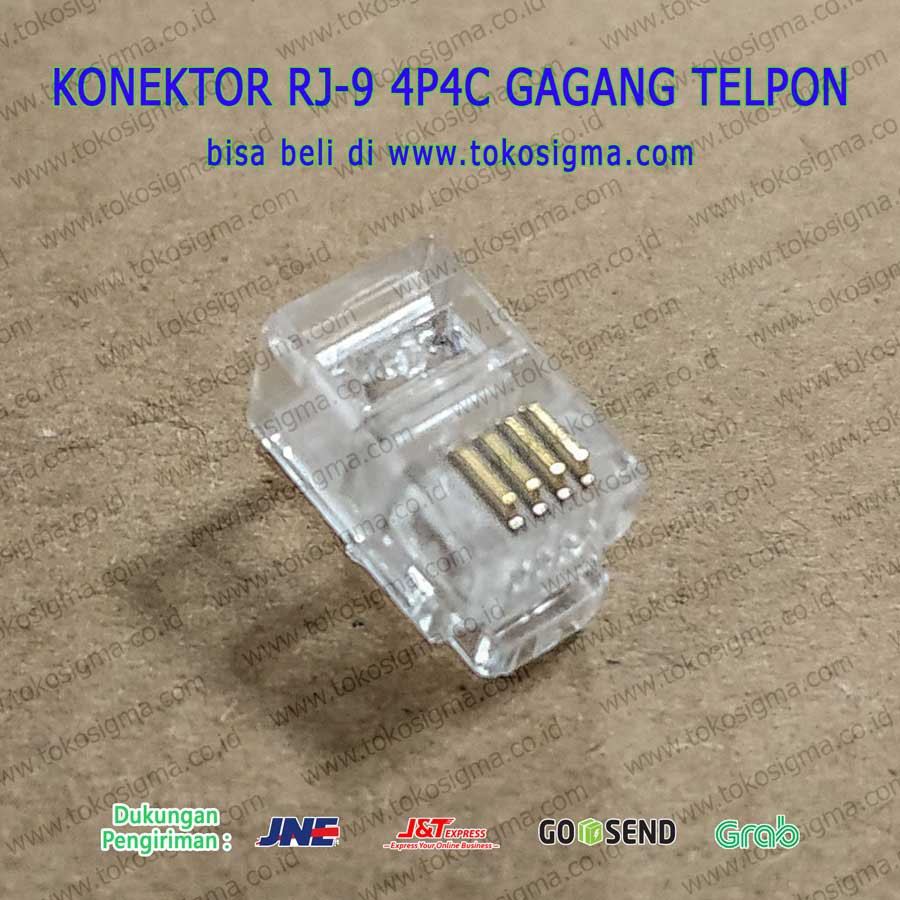 Jual Konektor PLUG RJ-9 4P4C 4 Pin isi 20 pcs - RJ9 gagang telpon telp ...