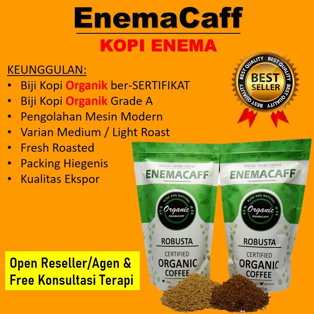 Jual TERBAIK | Kopi Enema Sertifikat Organik EnemaCaff Untuk Terapi ...